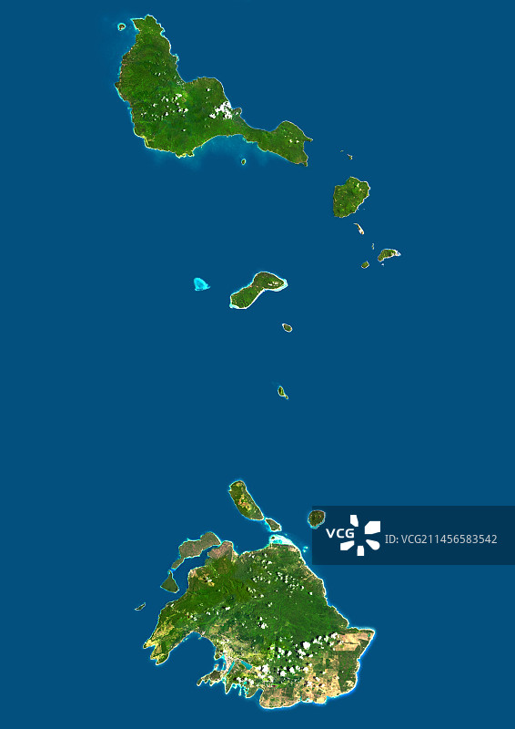 瓦努阿图谢法卫星图像图片素材