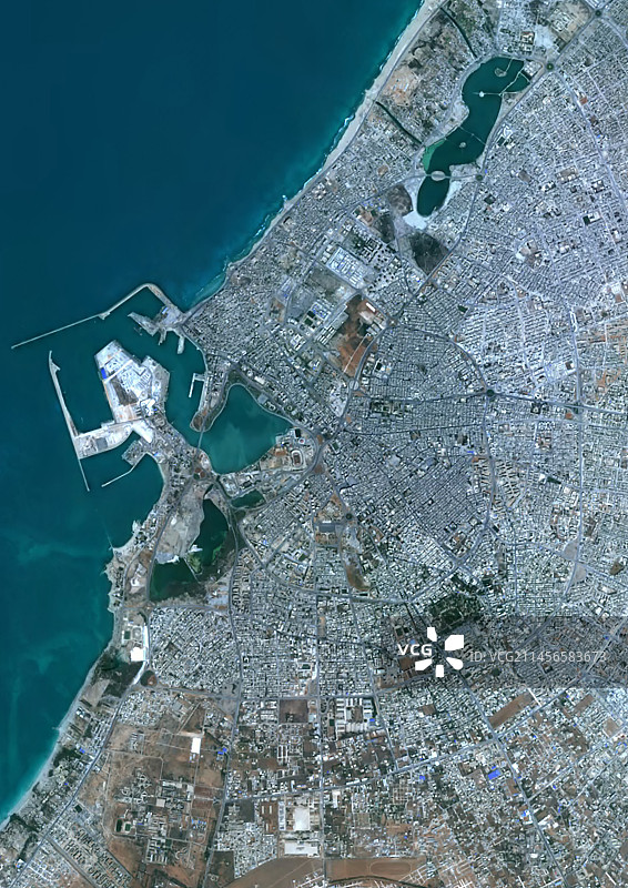 利比亚班加西卫星图像图片素材