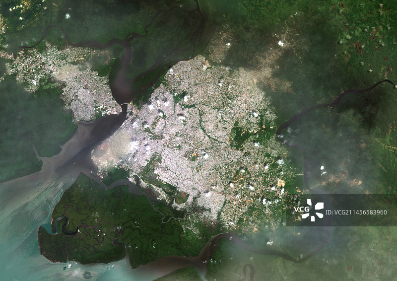 喀麦隆杜阿拉卫星图像图片素材