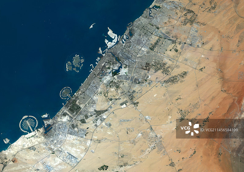 阿拉伯联合酋长国迪拜卫星图像图片素材
