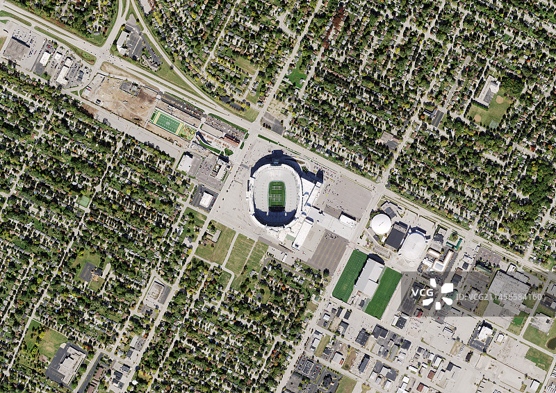 美国威斯康星州绿湾兰博球场卫星图像图片素材