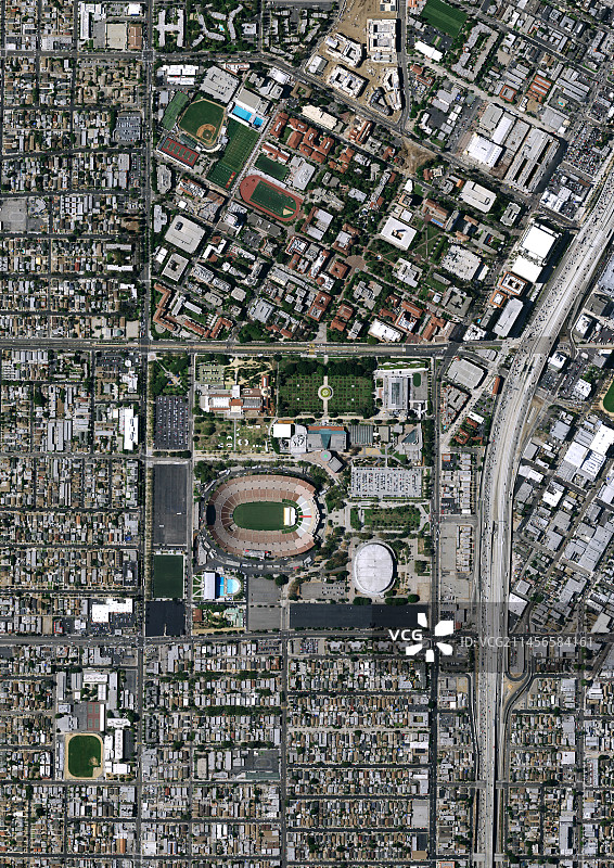 美国洛杉矶纪念体育馆卫星图像图片素材