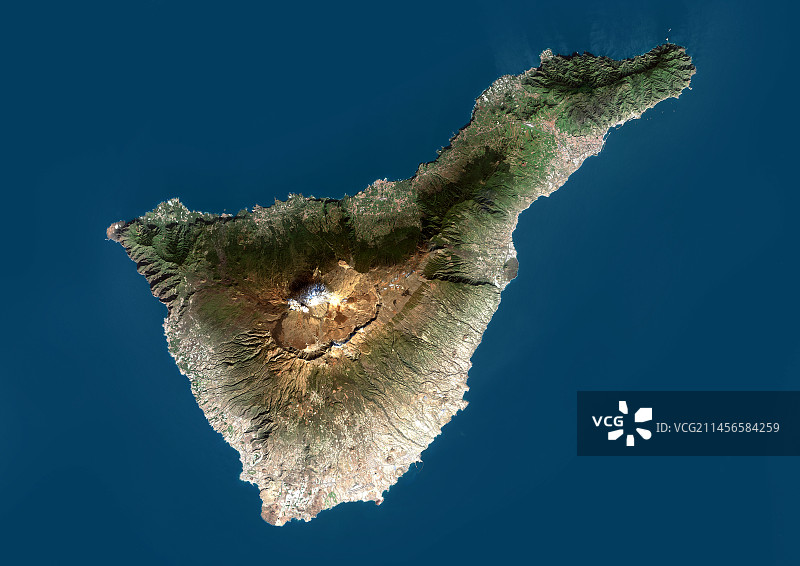 特内里费岛，圣克鲁斯-德特内里费，卫星图像图片素材