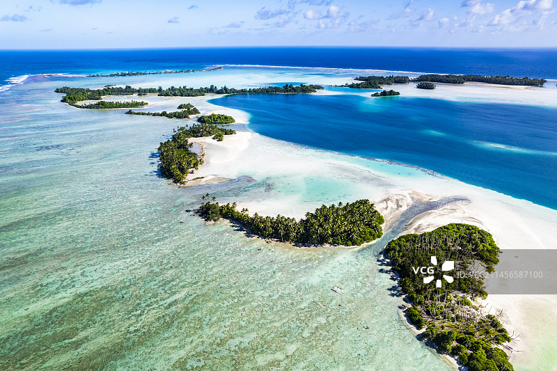 帕尔米拉环礁鸟瞰照片图片素材