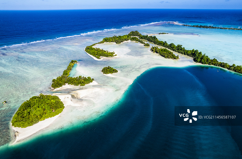 帕尔米拉环礁鸟瞰照片图片素材