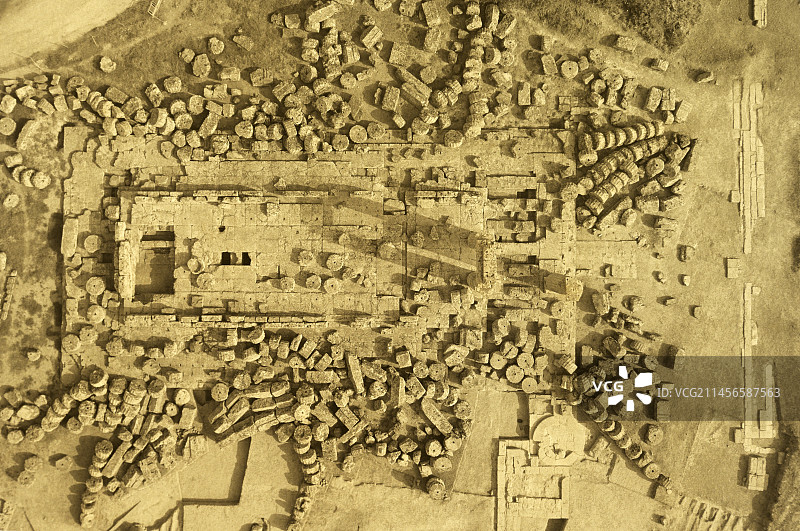 内梅亚宙斯神庙航拍照片图片素材