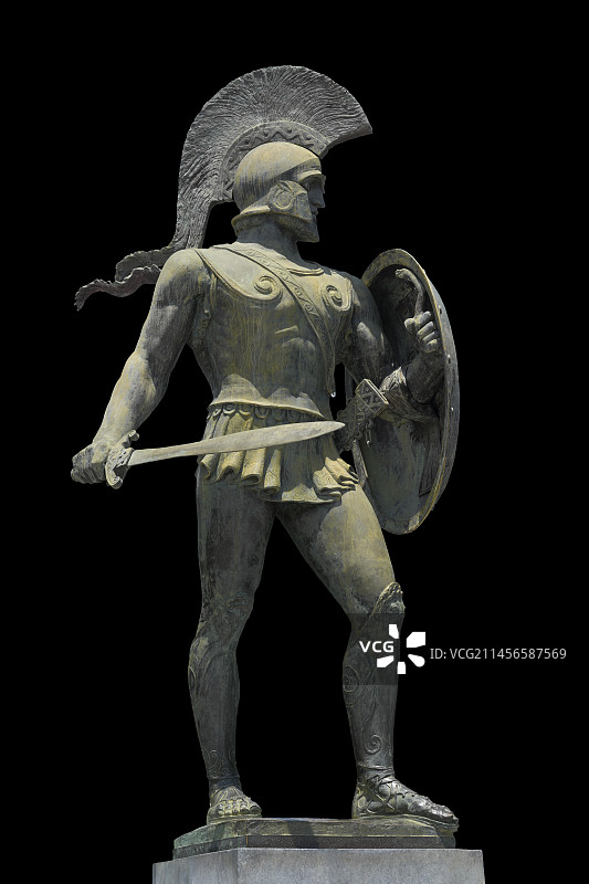 斯巴达勇士列奥尼达青铜雕像图片素材