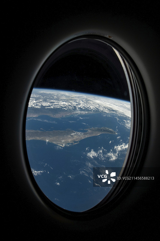 国际空间站拍摄的下加利福尼亚州南部风光图片素材