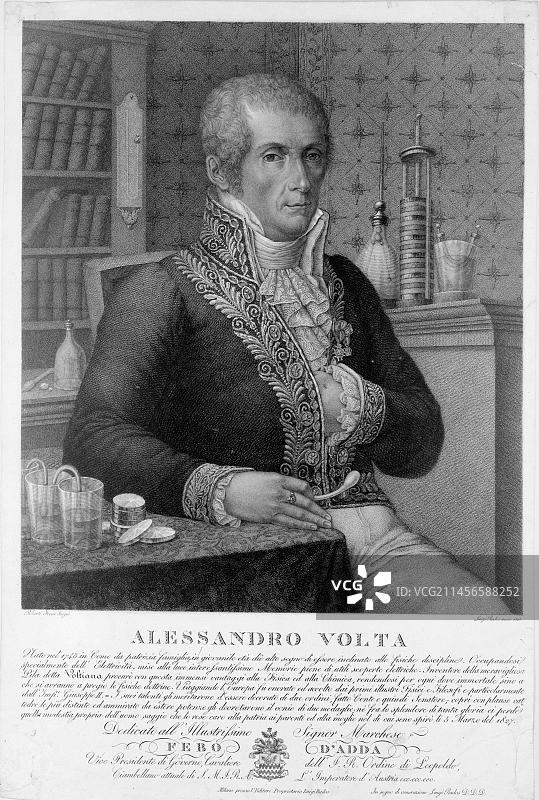亚历山德罗·伏打，意大利物理学家图片素材