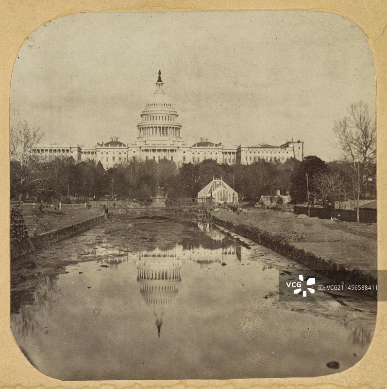 美国国会大厦和美国植物园景观图片素材