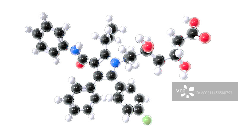 阿托伐他汀药物分子模型图片素材