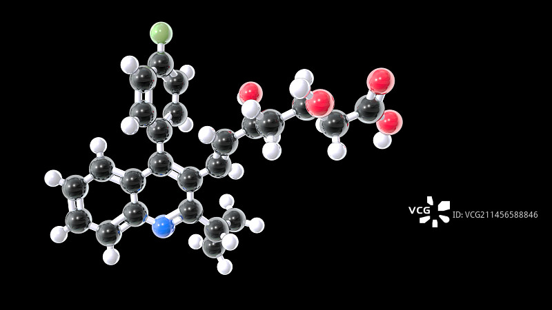 匹伐他汀药物分子模型图片素材