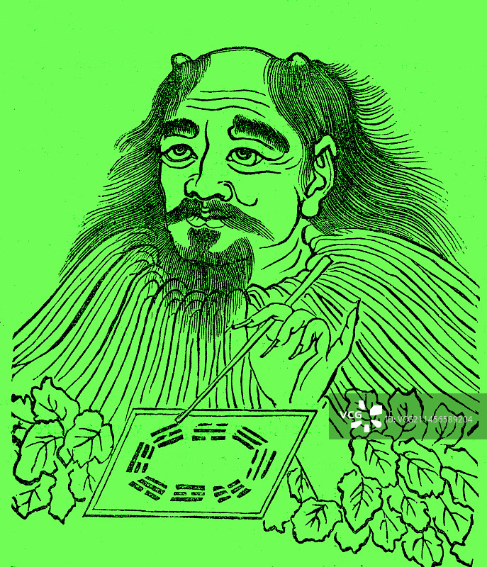 伏羲，中国神话人物图片素材