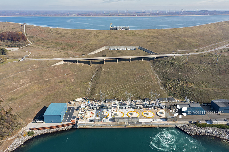 抽水蓄能水力发电厂鸟瞰图图片素材