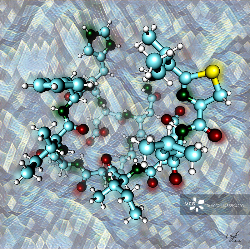 杆菌肽抗生素分子，图示图片素材
