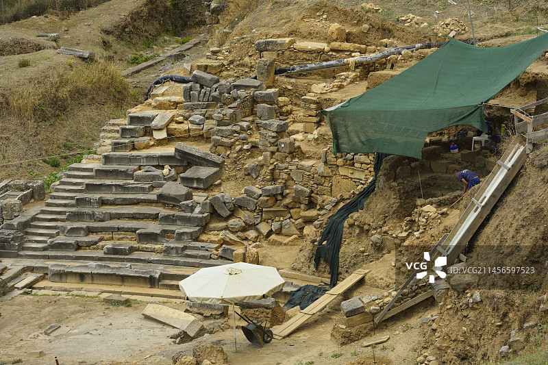 古斯巴达遗址考古工作图片素材