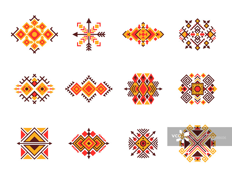 墨西哥部落图案民族线条装饰图片素材