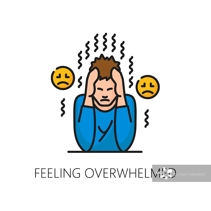 感到压力过大的心理障碍问题图片素材