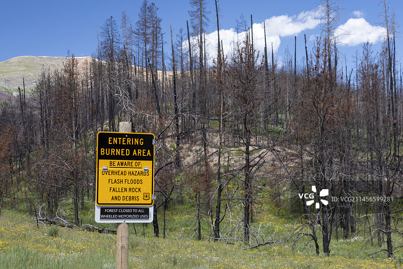 美国科罗拉多州东部麻烦火灾航拍照片图片素材