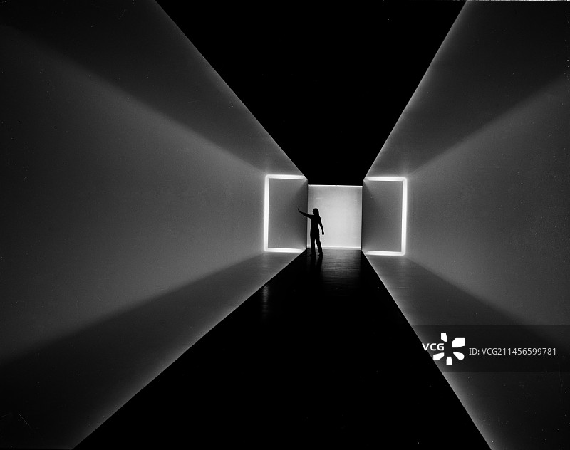 休斯顿美术馆的霓虹艺术装置图片素材