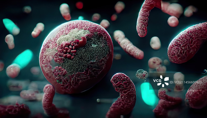 细菌细胞，图示图片素材