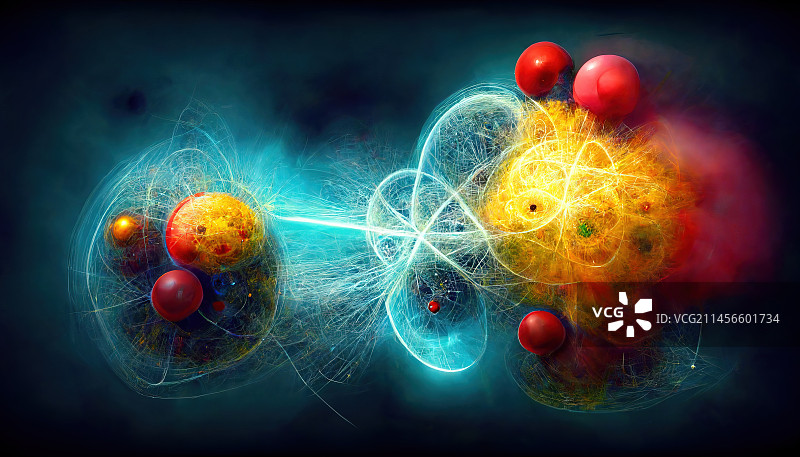 亚原子粒子和原子概念图图片素材