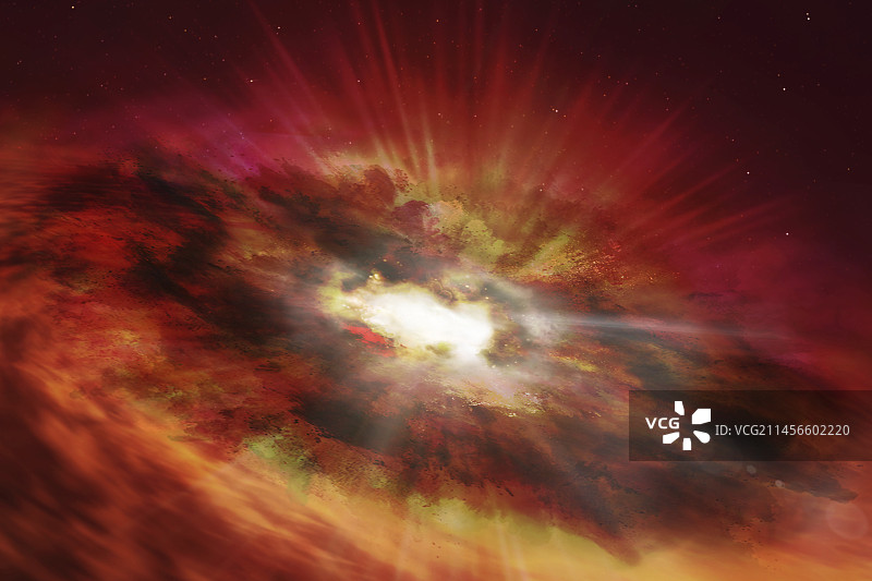 早期宇宙中的超大质量黑洞插画图片素材