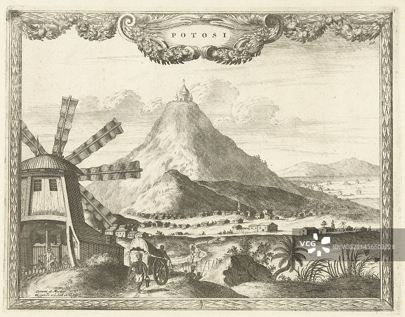 玻利维亚波托西市风光插画图片素材