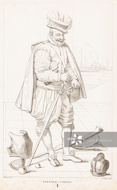 西班牙征服者埃尔南·科尔特斯图片素材