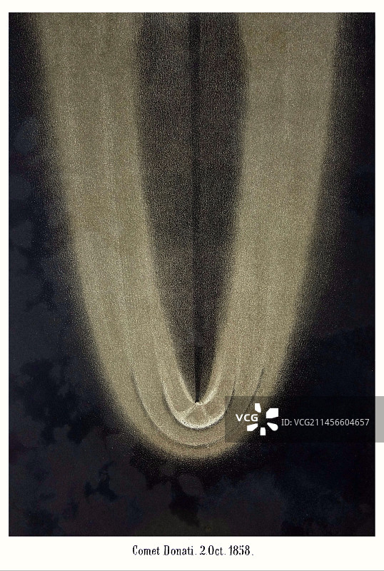 1858年多纳蒂彗星插图图片素材
