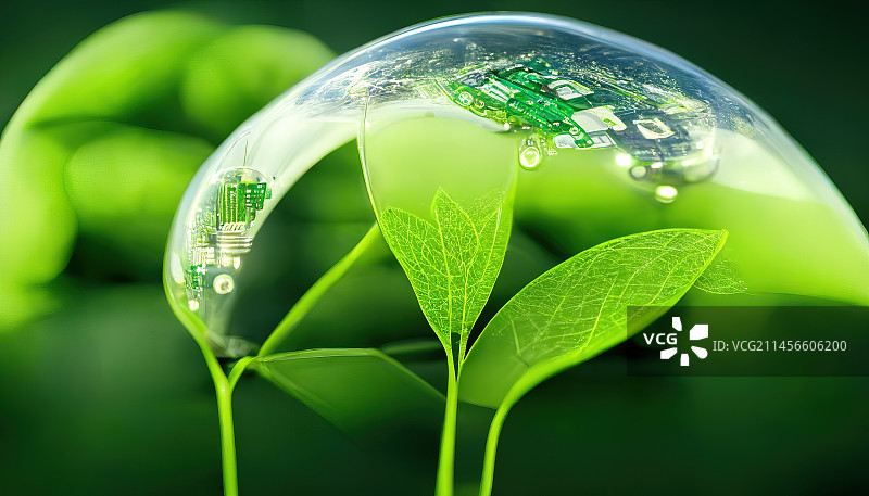 绿色科技概念插画图片素材