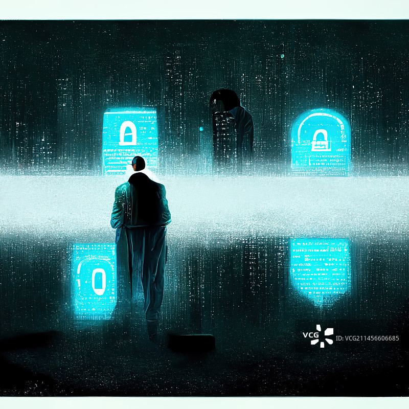 网络安全插画图片素材