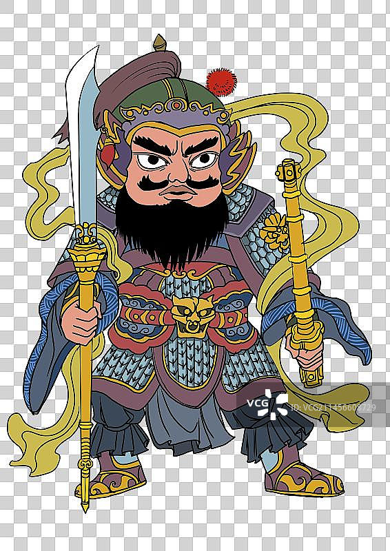 Q版门神 尉迟敬德 站立版图片素材