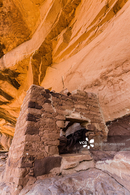 犹他州骡子峡谷的小型美洲原住民遗址图片素材