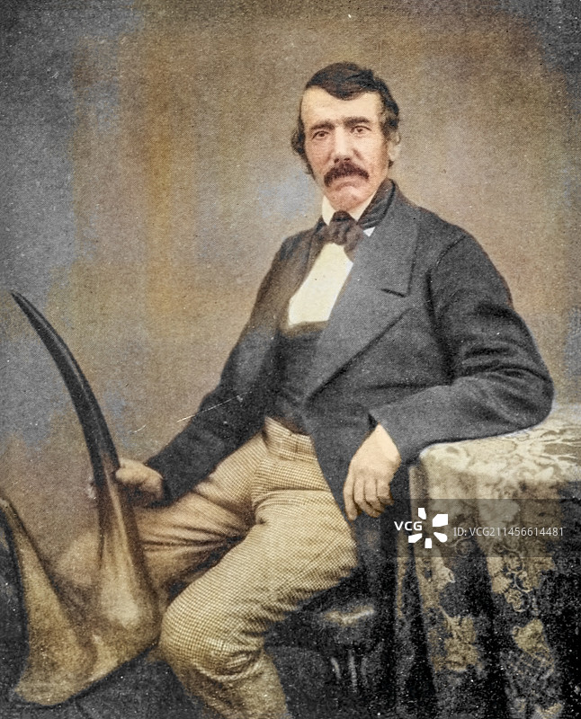 苏格兰探险家大卫·利文斯通博士插图图片素材