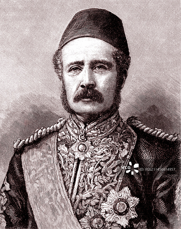 英国军官查尔斯·戈登·帕夏图片素材