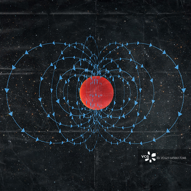 带有磁场线的红矮星插图图片素材