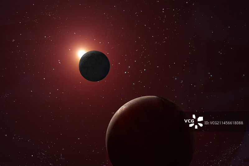 红矮星系外行星系统合成图像图片素材