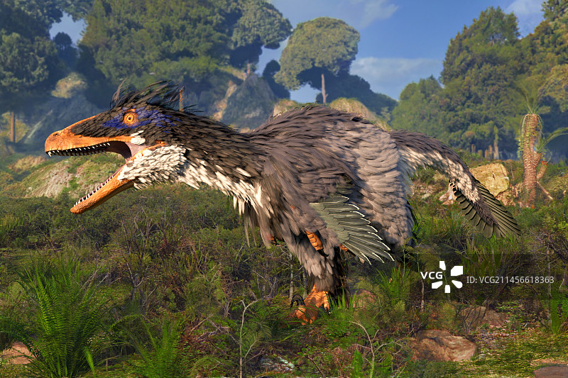 恐爪龙插画图片素材