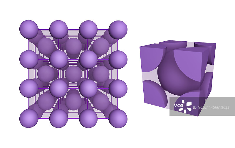 体心立方晶格结构插图图片素材