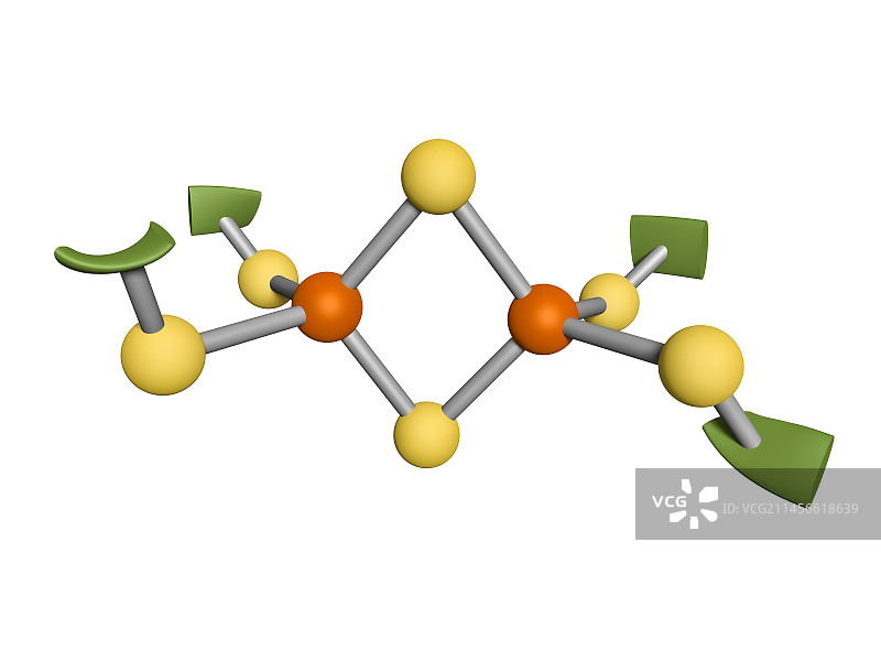 2Fe-2S铁氧还蛋白核心分子模型图片素材