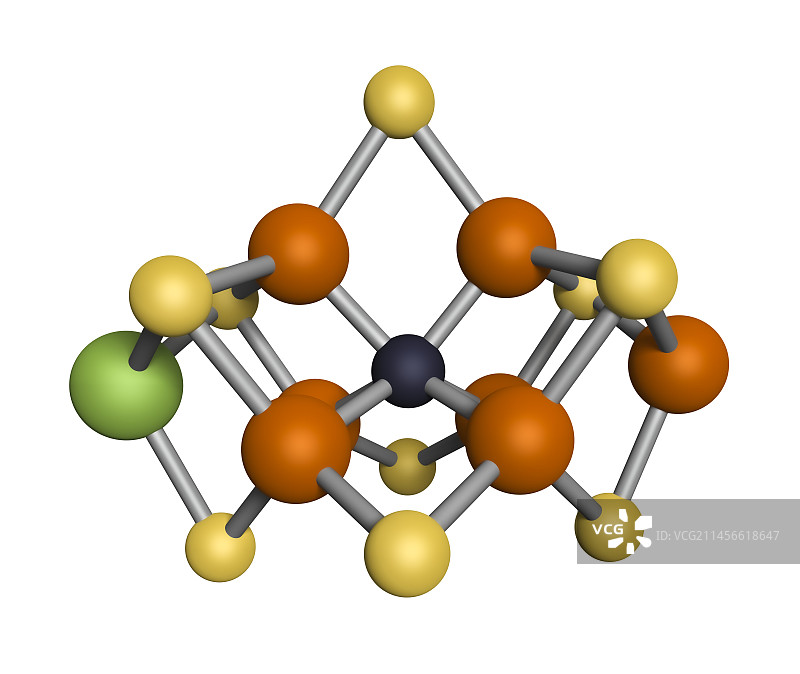 固氮酶的铁钼辅因子分子模型图片素材