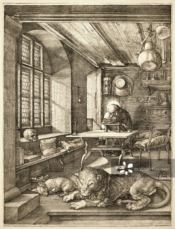 丢勒作品：书房里的圣哲罗姆图片素材