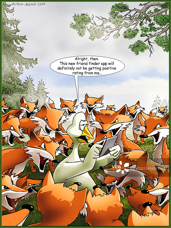 朋友查找器应用程序讽刺插图图片素材