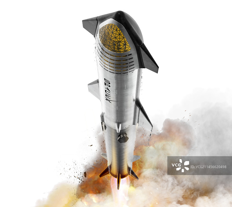 SpaceX星舰发射插画图片素材