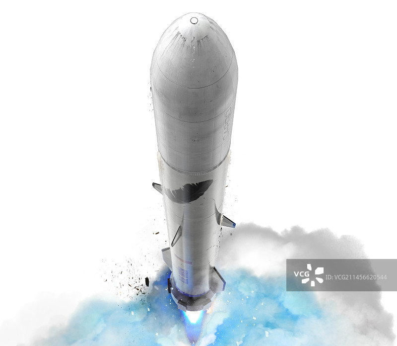 蓝色起源公司的新格伦火箭发射插图图片素材