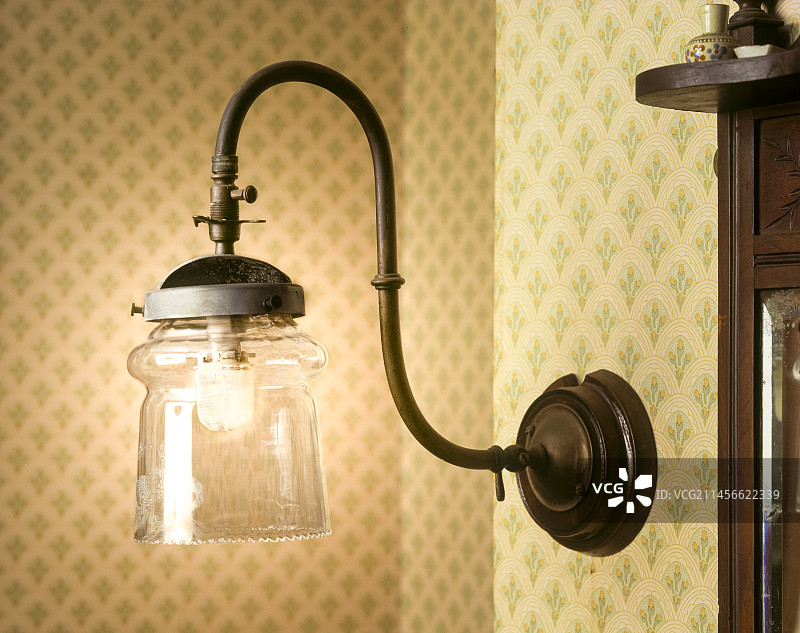 19世纪的燃气壁灯图片素材