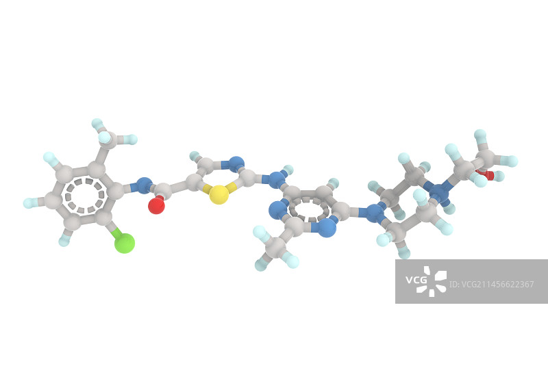 达沙替尼抗癌药物分子图片素材