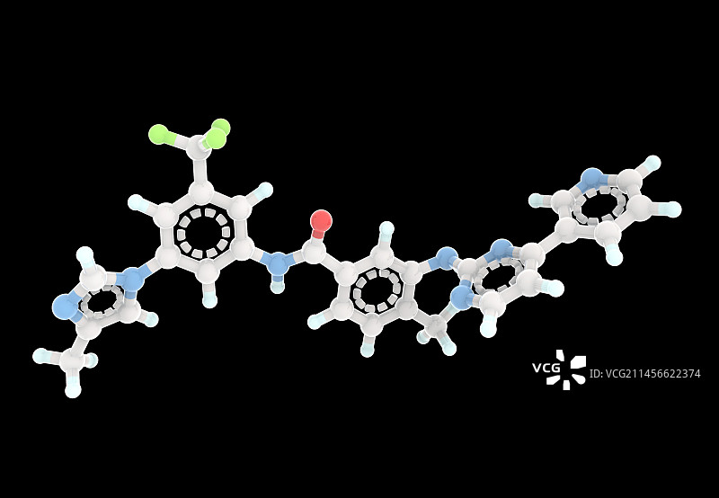 尼罗替尼抗癌药物分子图片素材