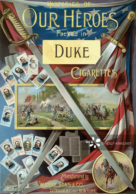 杜克香烟中的英雄故事图片素材